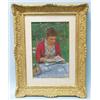 FRANCOIS GALL (1912-1987) French school. "Young Lady Reading in a Park." Oil on canvas. Signed lo…