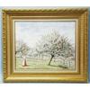 H.CLAUDE PISSARRO - 20th century French school. "Le Verger en Fleurs a Placy." Oil on canvas. Sig…