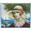 FRANCOIS BATET - 20th century French school. "Portrait of a young lady". Oil on canvas. Signed lo…