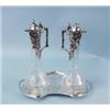 Image 1 : ART NOUVEAU - W.M.F. A pair of very good etched glass decanters with silver plated mounts and com…