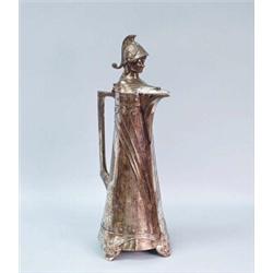 W.M.F. - A turn of the century tall silver plated tankard. Handle in form of a classical head. Ha…