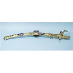 An important Austro-Hungarian pearl and amethyst inlaid gilt silver cavalry officer's saber. The …