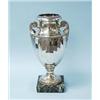 Image 1 : EMILE PUIFORCAT - An antique French campagna form Empire style silver vase with two scrolled leaf…