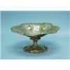 A fine pair of antique English vermeil finished sterling silver footed bowls. The pierce work bow…