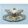 TETARD FRES, FRANCE - An exceptional antique French sterling silver sauce boat with matching tray…