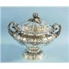 An important antique English sterling silver covered centrepiece by Edward Barnard. The ribbed gl…