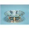 Image 1 : ART DECO - An important French silver centrepiece. Circular faceted bowl raised on four ivory blo…