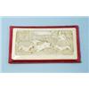 Image 1 : Dogs Attacking a Wounded Stag. A finely carved antique French miniature ivory plaque. Relief carv…