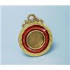 Image 1 : A fine antique French gilt bronze and enamel miniature picture frame. Of circular form. Front wit…