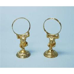 CHRISTOFLE, PARIS. A well cast pair of early 20th century French gilt bronze figural toothpick ho…