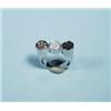 Image 1 : An 18 kt. white gold and diamond cocktail ring of modernist design. Three adjoining circles set w…