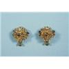 Image 1 : TIFFANY & CO - A pair of 18 kt. gold floral cluster earrings. Each set with a central diamond sur…