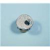 Image 1 : An 18 kt. white gold and diamond cocktail ring. Disk shaped top pave set with a field of small di…