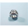 Image 1 : A very good 18 kt. gold and diamond ring set with a very fine radiant cut diamond, appx. 2.80 cts…