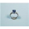 Image 1 : An elegant platinum and diamond ring set with an exceptional natural sapphire, scale weight 4.07 …