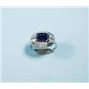 Image 1 : ART DECO - A platinum and diamond cocktail ring set with a fine "sugar loaf" sapphire cabochon in…
