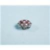 Image 1 : A platinum, ruby and diamond cluster ring. The open wire cluster top set with baguette cut rubies…