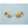 Image 1 : ART NOUVEAU - A pair of French 18 kt. yellow gold cufflinks. The satin finished buttons relief de…