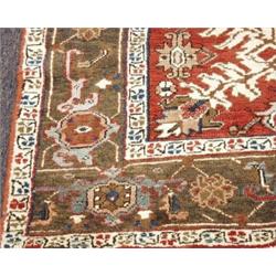 A semi-antique Persian Heriz rug. Approx. size: 6'9" x 4'10".…