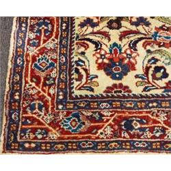 A semi-antique Persian Mosk-Abad carpet. Approx. size: 9'7" x 7'.…