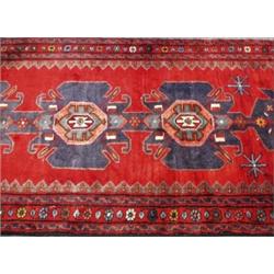 A Persian nomadic runner. Approx. size: 3'6" x 10'3".…