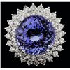 Image 1 : 14KT White Gold 14.41ct Tanzanite and Diamond Ring