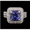 Image 1 : 14KT White Gold 2.93ct Tanzanite and Diamond Ring