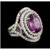 Image 2 : 18KT White Gold 10.80ct Spinel and Diamond Ring