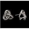 Image 2 : 1.27ctw Black Diamond Earrings - 14KT White Gold