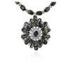 Image 2 : 18KT White Gold 59.86ctw Multi Color Sapphire and Diamond Necklace