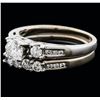 Image 2 : 14KT White Gold 1.00ctw Diamond Wedding Ring Set