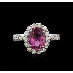 18KT White Gold 2.25ct Pink Sapphire and Diamond Ring