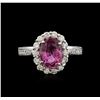 Image 1 : 18KT White Gold 2.25ct Pink Sapphire and Diamond Ring
