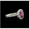 Image 2 : 18KT White Gold 2.25ct Pink Sapphire and Diamond Ring