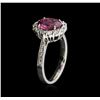 Image 3 : 18KT White Gold 2.25ct Pink Sapphire and Diamond Ring