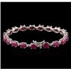 Image 2 : 14KT White Gold 20.33ctw Ruby and Diamond Bracelet