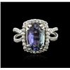 Image 1 : 14KT White Gold 3.11ct Tanzanite and Diamond Ring