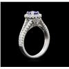 Image 3 : 0.90ct Tanzanite and Diamond Ring - 18KT White Gold