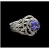 Image 2 : 1.73ct Tanzanite and Diamond Ring - 14KT White Gold