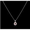 Image 2 : 14KT White Gold 1.95ct Tourmaline and Diamond Pendant With Chain