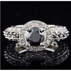 14KT White Gold 1.35ct Black Diamond Ring