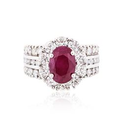 18KT White Gold 2.90ct Ruby and Diamond Ring