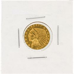 1910 $2.50 CU Indian Head Quarter Eagle Gold Coin