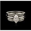 Image 1 : 14KT White Gold 1.09ctw Diamond Ring