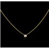 Image 2 : 14KT Yellow Gold 0.09ct Diamond Solitaire Necklace