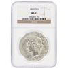 Image 1 : 1925 NGC MS63 Peace Silver Dollar