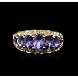 14KT Yellow Gold 2.22ctw Tanzanite and Diamond Ring