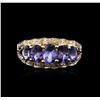Image 1 : 14KT Yellow Gold 2.22ctw Tanzanite and Diamond Ring