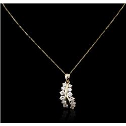 14KT Yellow Gold 1.20ctw Diamond Pendant With Chain