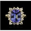 Image 1 : 14KT Yellow Gold 5.15ct Tanzanite and Diamond Ring